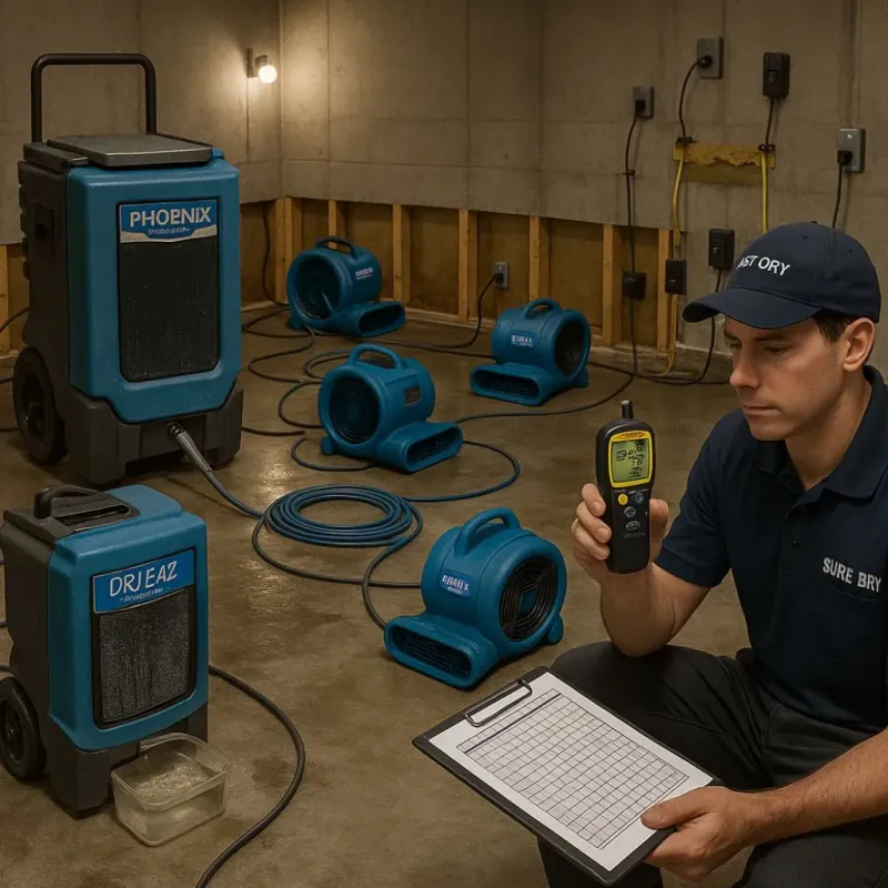 Structural Drying and Dehumidification process in Lakewood, SC
